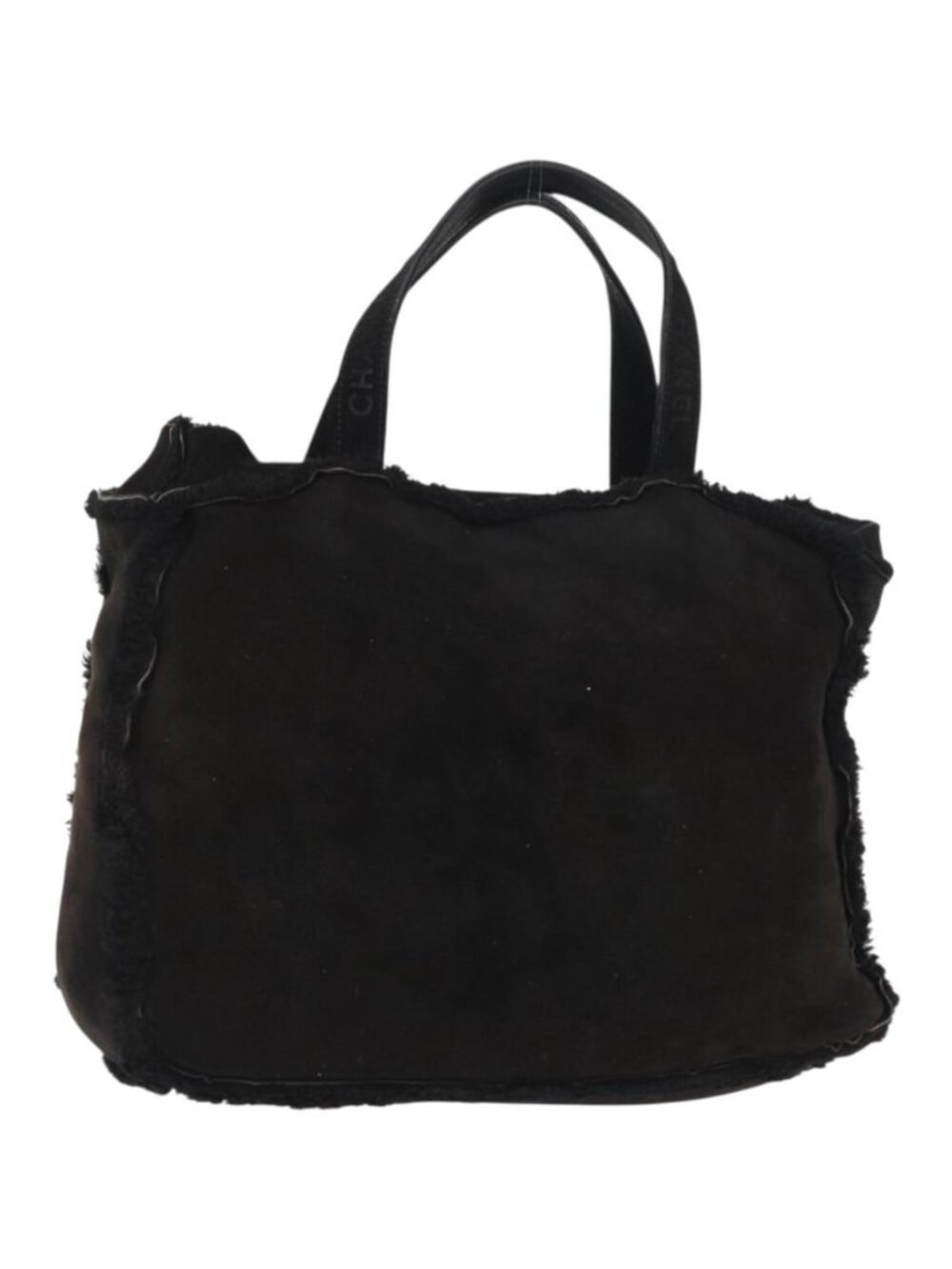 CHANEL Tote Bag Mouton Black CC